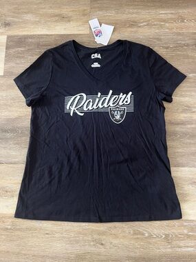 NWT CSA NFL Las Vegas Raiders Women’s Graphic T-Shirt Black Size XL